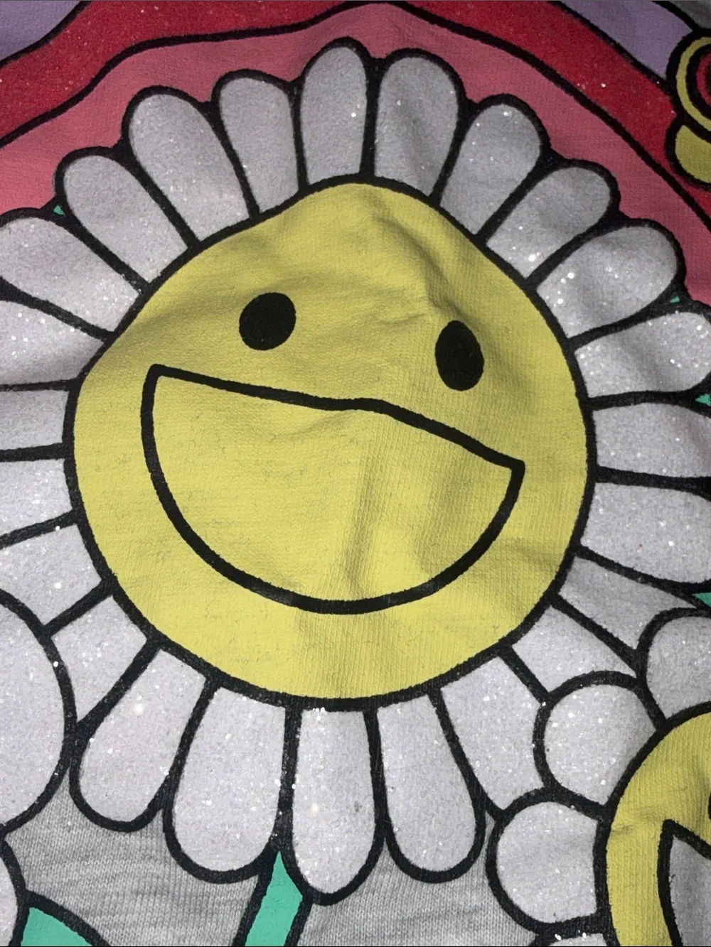 Girls' Gray Rainbow Daisy Graphic Tee
